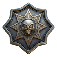 serene abstract Heavy Metal Band Patch Isolated Top View detailed png