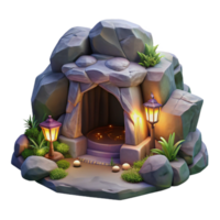 magnificent rustic Hidden Grotto Dimly Lit Cutout high quality png