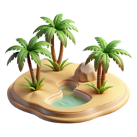 beautiful artistic Hidden Oasis Palm Trees Transparent Background authentic png