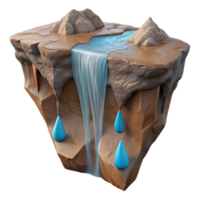 beautiful traditional Hidden Waterfall Cliff Face Sheer Drop Cutout authentic png