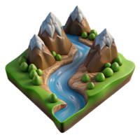 serene abstract High Angle View of Mountain Climber Cutout high quality png
