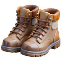 impressive artistic Hiking Boots Front View Transparent Background high resolution png