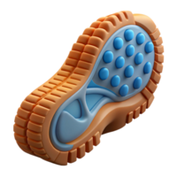 serene minimalist Hiking Boot Sole with Deep Tread Transparent Background high quality png