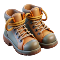 impressive artistic Hiking Boots Top View with Laces Tied Transparent Background professional png