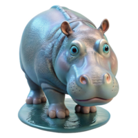 vibrant traditional Hippopotamus Submerged Transparent Background high quality png