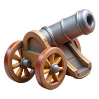 serene abstract Historic Cannon Side View Isolated on Transparent Background high quality png