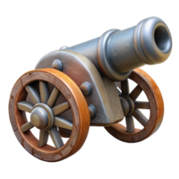 serene modern Historic Cannon Side View Isolated on Transparent Background png