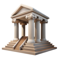 elegant classic Historic Courthouse Columns and Steps Isolated authentic png