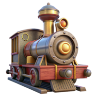 elegant minimalist Historic Train Steam Engine Front View Isolated on Transparent Background png