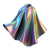 stunning vintage Holographic Cape Flowing Silhouette Transparent Background png