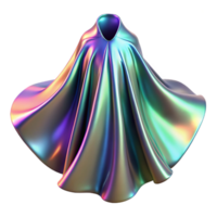 beautiful abstract Holographic Cape Flowing Silhouette Transparent Background premium png