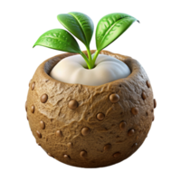 serene minimalist Hydroponic Grow Media Coco Coir Transparent Background detailed png