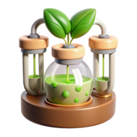 serene minimalist Hydroponic System with Nutrient Solution Top View Cutout png