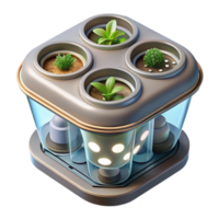 wonderful classic Hydroponic System with Led Lighting Top View Transparent Background png