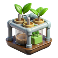 elegant rustic Hydroponic System with Nutrient Solution Top View Cutout premium png