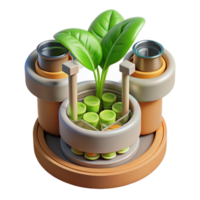 stunning rustic Hydroponic System with Nutrient Solution Top View Cutout detailed png