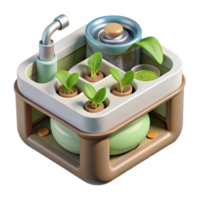 wonderful artistic Hydroponic System with Nutrient Solution Top View Cutout premium png