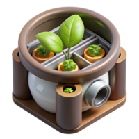 vibrant abstract Hydroponic System with Nutrient Solution Top View Cutout detailed png