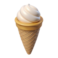 stunning minimalist Ice Cream Cone Vanilla Isolated on Transparent Background original png