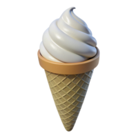 wonderful abstract Ice Cream Cone Vanilla Isolated on Transparent Background authentic png