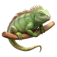 magnificent abstract Iguana Resting on Branch Cutout authentic png