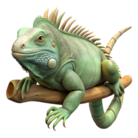 extraordinary vintage Iguana Resting on Branch Cutout high resolution png