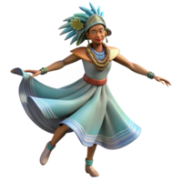 elegant rustic Indigenous Dancer with Flowing Dress Cutout high quality png