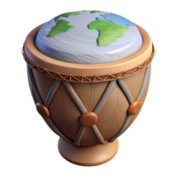serene rustic Indigenous Drum with Earth Tone Colors Cutout detailed png