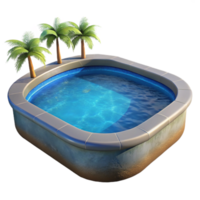 dramatic artistic Infinity Pool with Ocean View Isolated Element detailed png