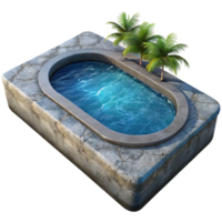 magnificent traditional Infinity Pool with Ocean View Isolated Element high quality png