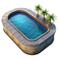 wonderful abstract Infinity Pool with Ocean View Isolated Element premium png