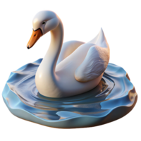 impressive contemporary Injured Swan on Water Surface Transparent Background genuine png