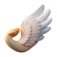 elegant minimalist Injured Swan Wing Close Up Transparent Background high quality png