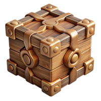 extraordinary abstract Intricate Wooden Puzzle Box Closed Isolated exclusive png