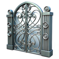 wonderful classic Iron Gate with Decorative Scrollwork Transparent Background detailed png