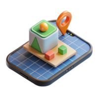 extraordinary contemporary Isometric Ar App Interface with Grid Background Cutout detailed png