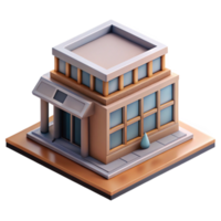 vibrant modern Isometric Building with Modern Design Isolated Element detailed png