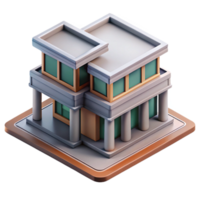 impressive minimalist Isometric Building with Modern Design Isolated Element original png