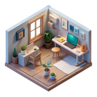 extraordinary modern Isometric Ar Room with Interactive Elements Transparent exclusive png