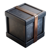 elegant artistic Isometric View of Closed Cardboard Box Transparent Background professional png