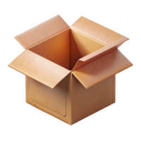 wonderful abstract Isometric View of Open Cardboard Box Transparent Background professional png
