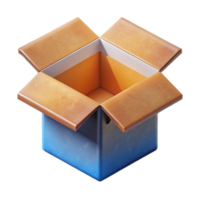 stunning abstract Isometric View of Open Cardboard Box Transparent Background professional png