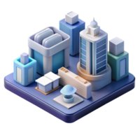 magnificent minimalist Isometric Vr Cityscape Element Isolated original png