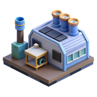 serene rustic Isometric Vr Factory Environment Isolated genuine png
