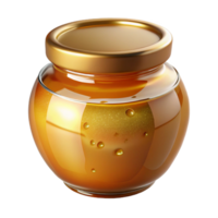 beautiful modern Jar of Honey Cutout with Golden Color Transparent Background premium png
