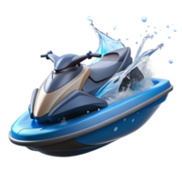 magnificent artistic Jet Ski Turning Sharp Angle Splashing Water Transparent Background original png