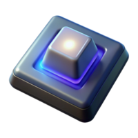 impressive minimalist Keyboard Button Illuminated Isolated Cutout with Glow Effect detailed png