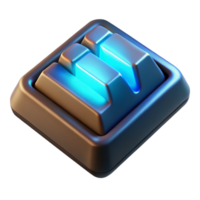 beautiful traditional Keyboard Button Illuminated Isolated Cutout with Glow Effect original png