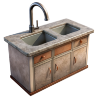 beautiful modern Kitchen Countertop with Sink Cutout Element authentic png