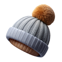 vibrant minimalist Knitted Hat with Pompom Winter Style Isolated Element high resolution png